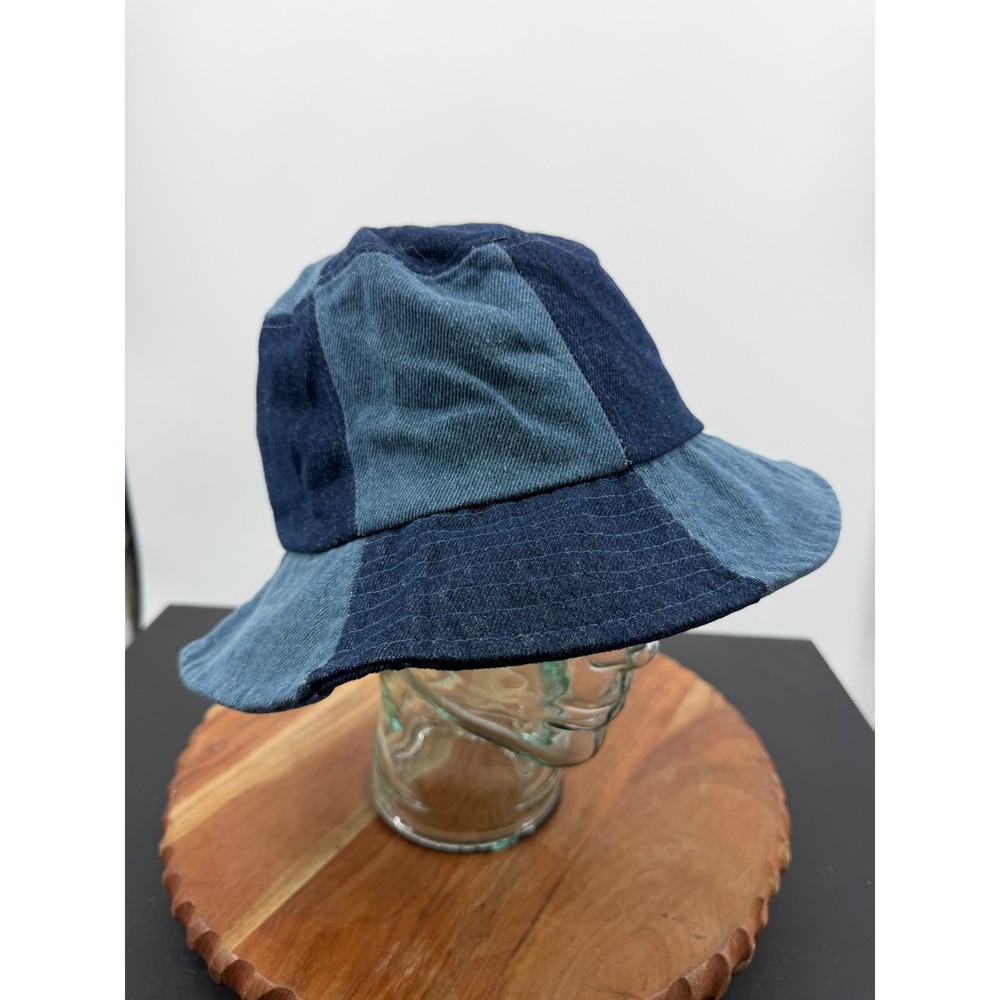Skinny dip Checkerboard Bucket Hat Womens OS Blue‎ Patchwork Denim 3340BLEW1